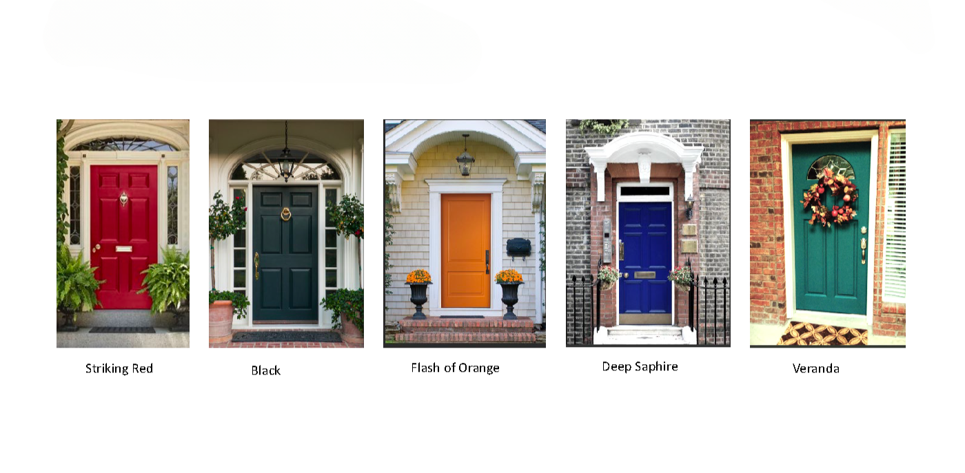 Door color options: Striking Red, Black, Flash of Orange, Deep Sapphire, Veranda.