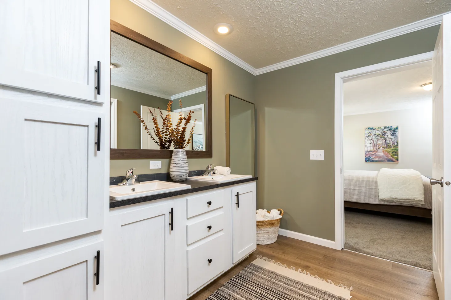 Attached bathroom with double sinks
