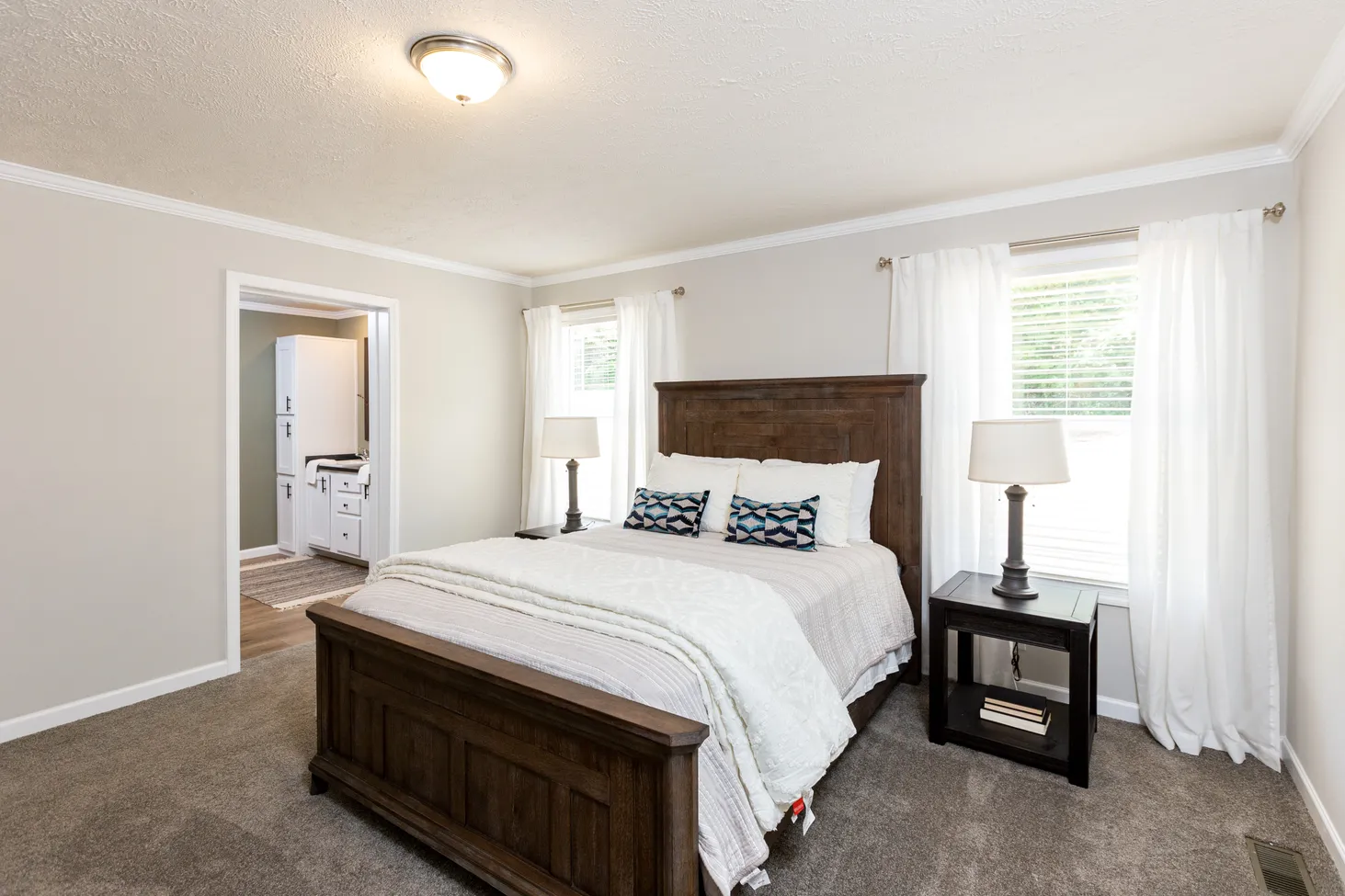 Large bedroom with attached bathroom
