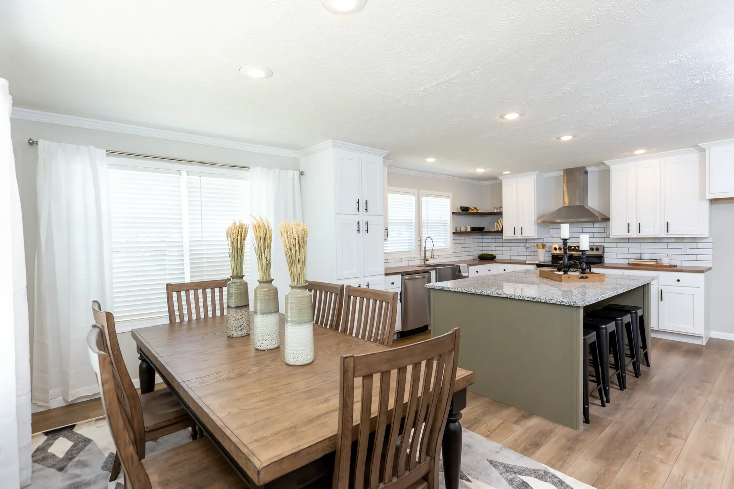 Open concept kitchen and dining room